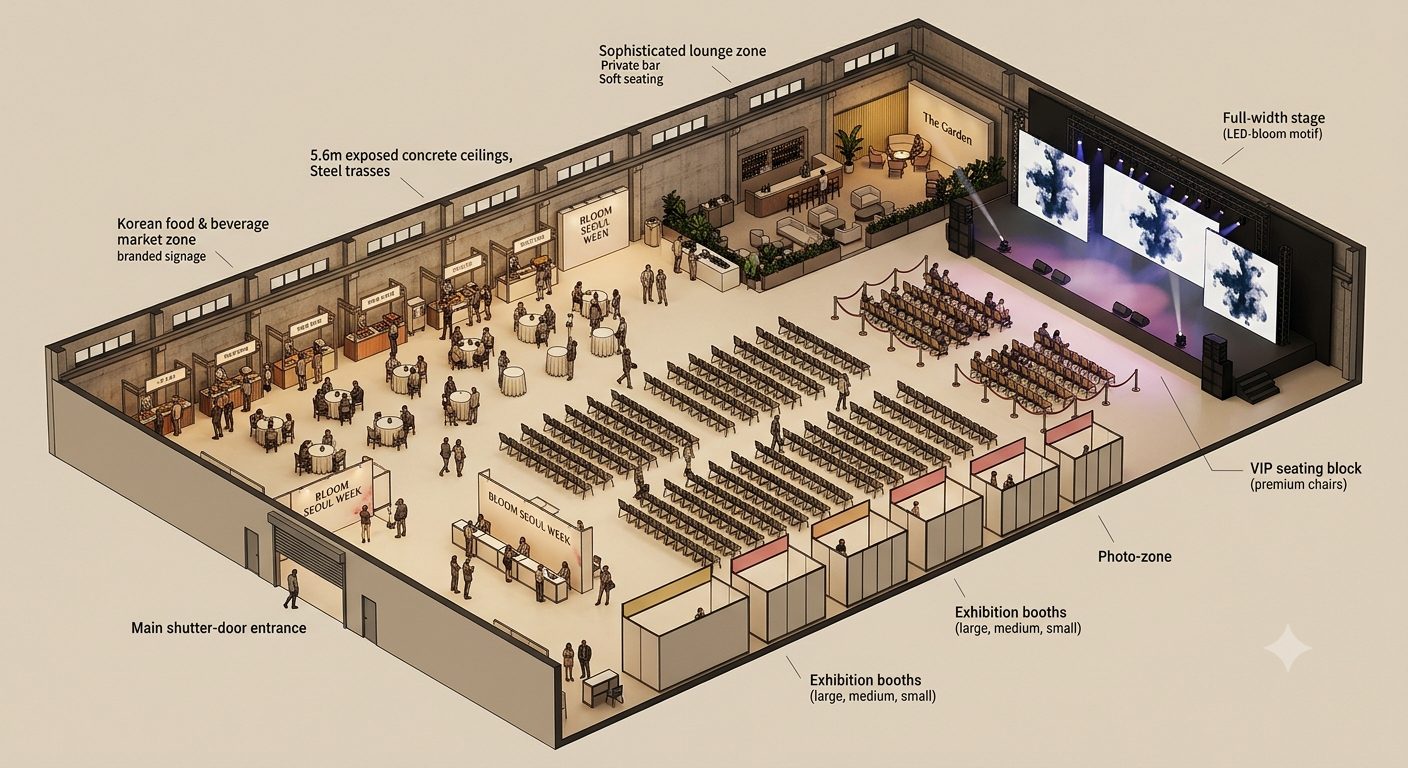 Hall D floor plan concept